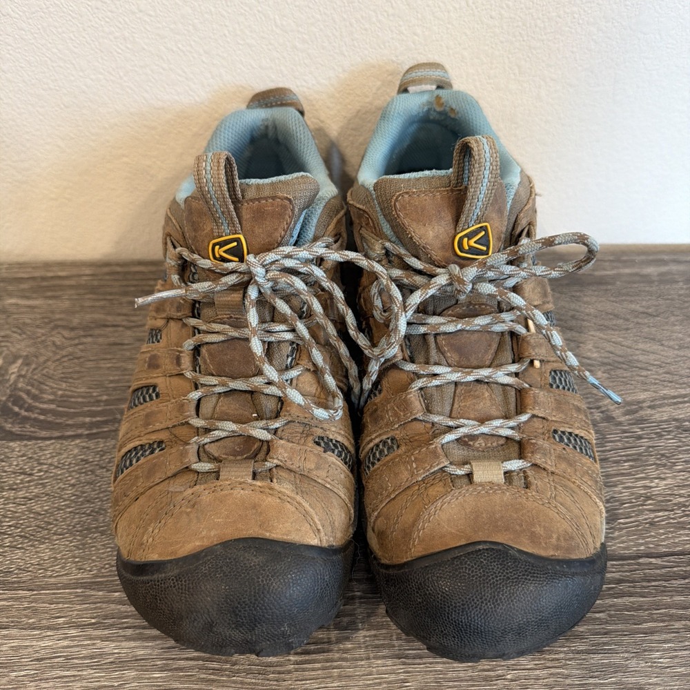 KEEN Voyageur Women's Size 8.5 Outdoor Waterproof Hiking Shoes Brown/Blue